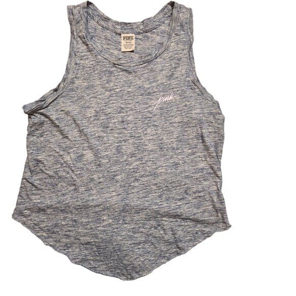 Pink Victoria Secret Heather Blue with Front and Back Graphics Size M EUC - Picture 1 of 6